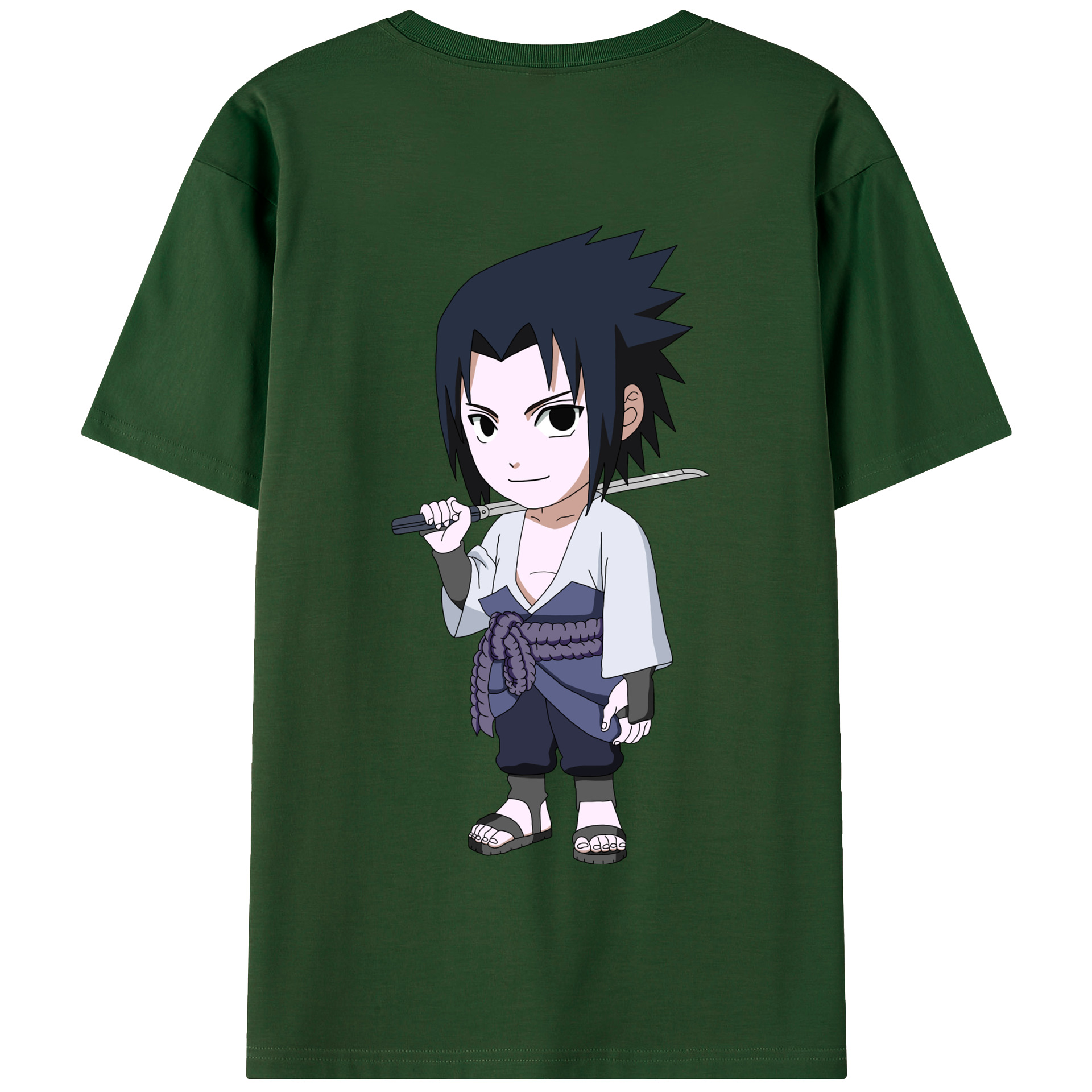 （画像用） NARUTO -ナルト- うちは サスケ Uchiha Sasuke 綿100％半袖Tシャツ（背面プリント）